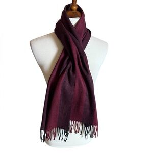 Christian Dior Monsieur burgundy stripe Cashmaire scarf Made in Japan